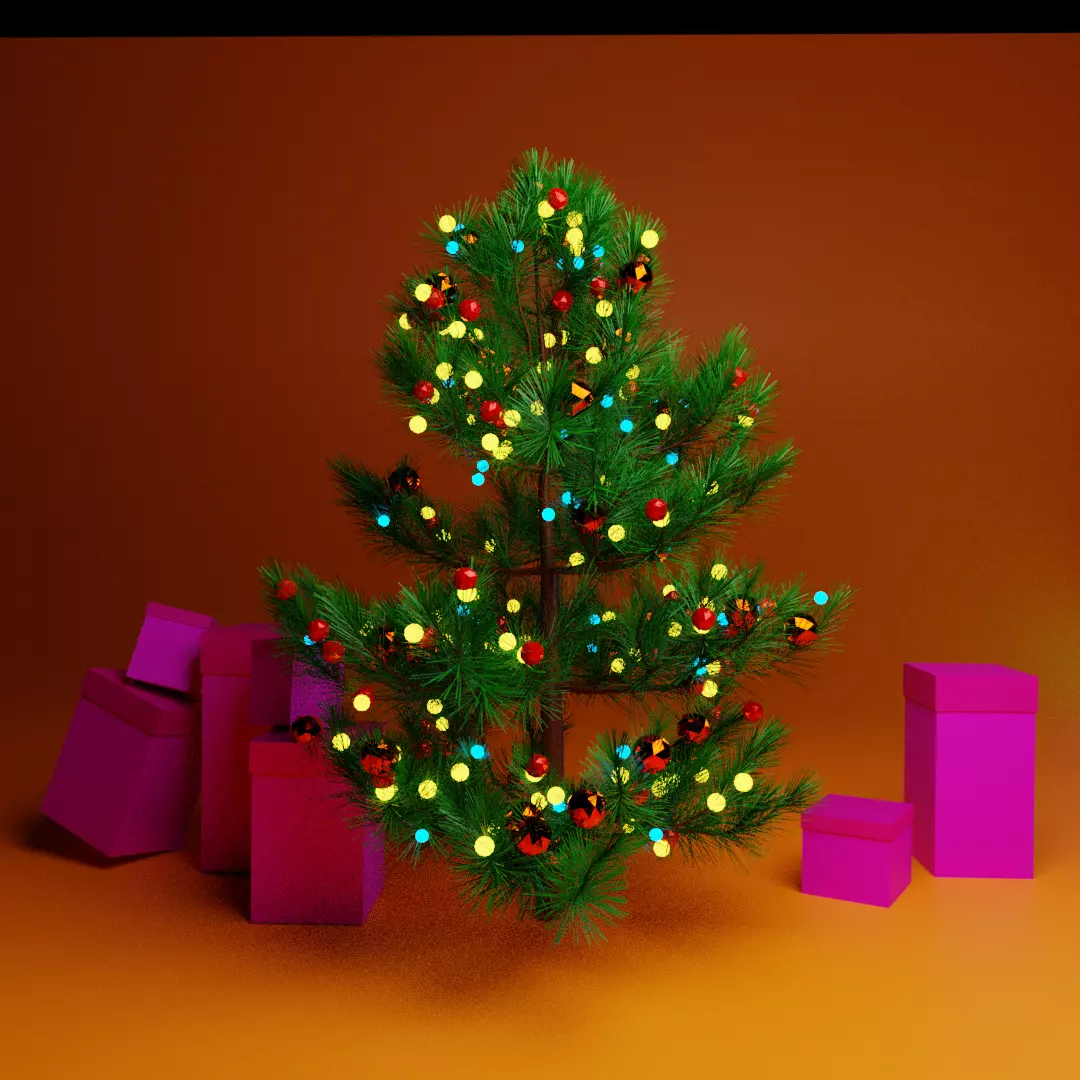 Christmas tree  Low-poly 3D model_0