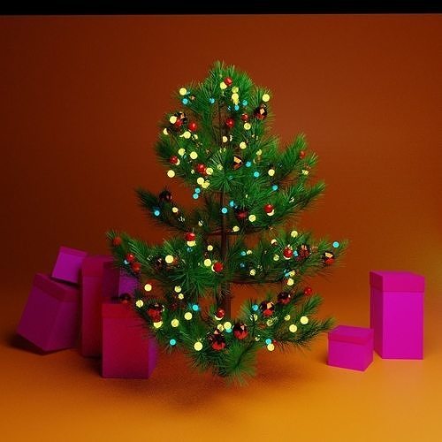 Christmas tree  Free low-poly 3D model