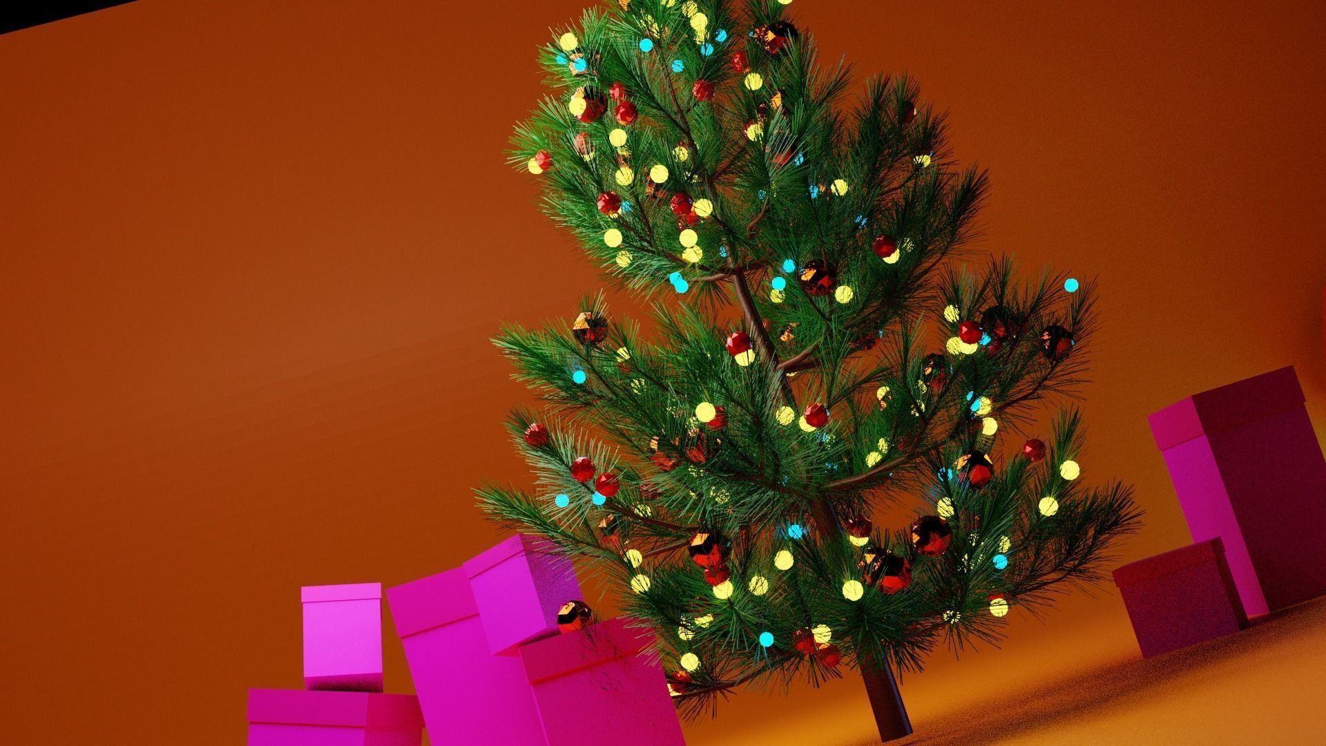 Christmas tree  Low-poly 3D model_1