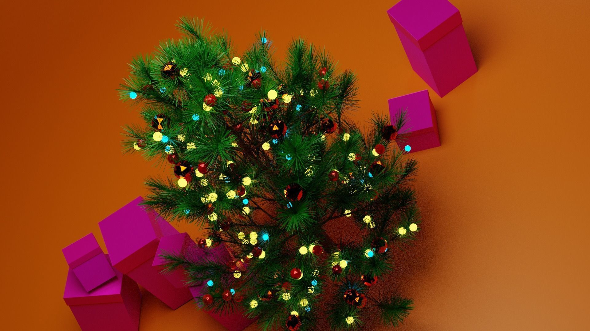 Christmas tree  Low-poly 3D model_2