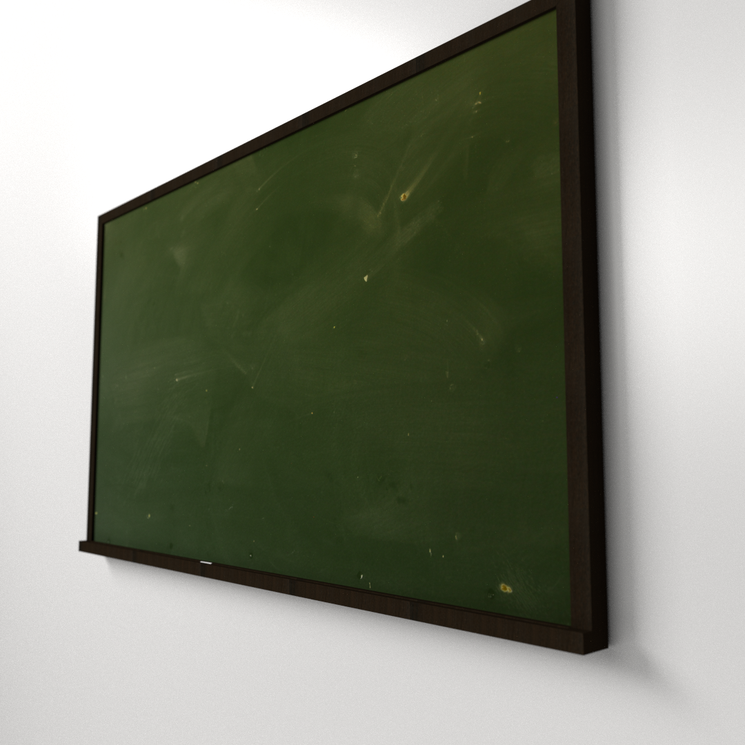 Chalkboard blackboard hanging on wall 3D model_1