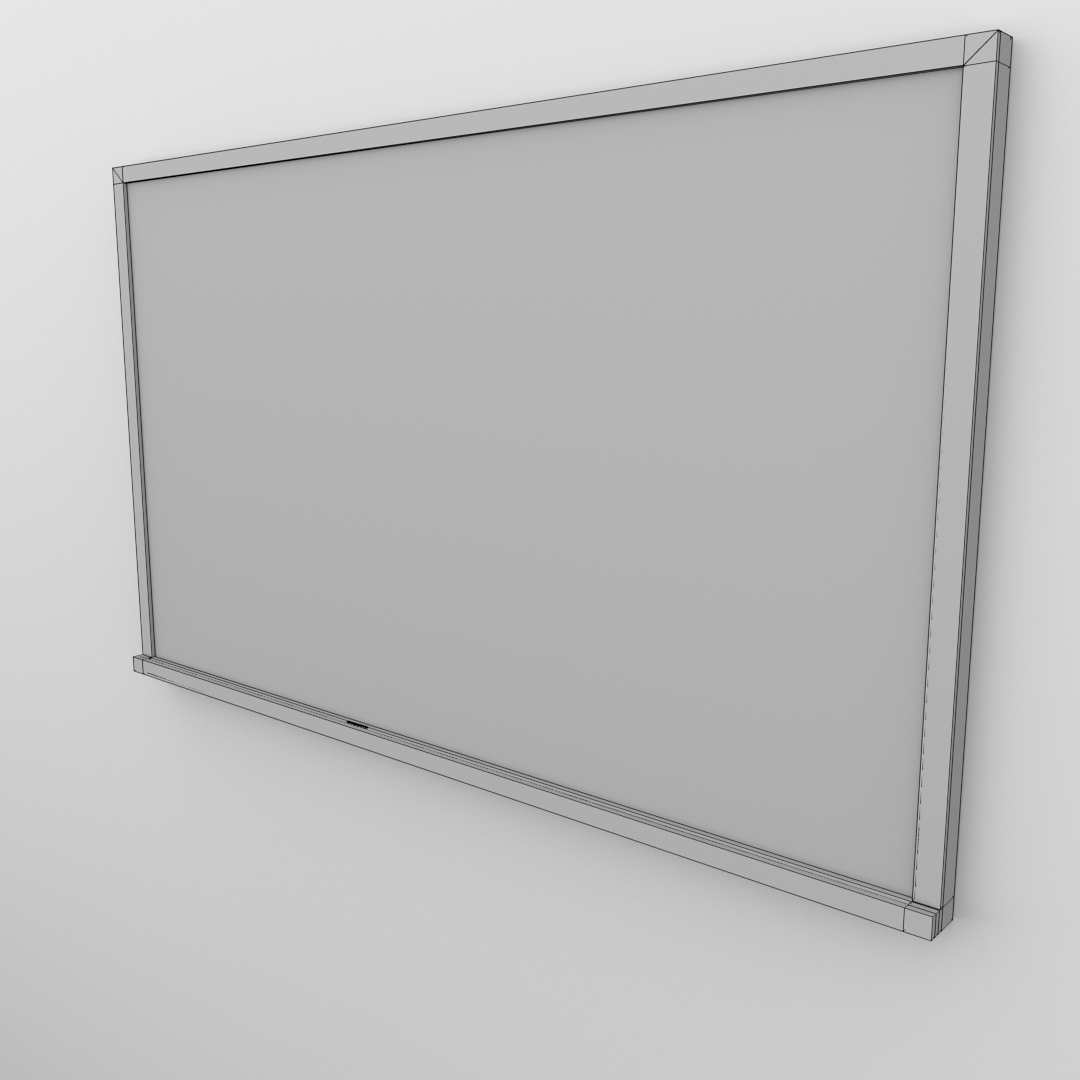 Chalkboard blackboard hanging on wall 3D model_4