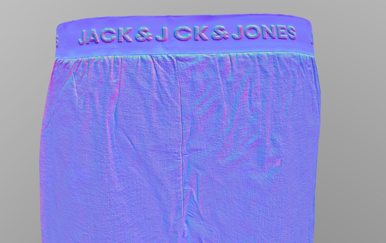 JACMEYER TRUNKS - Boxer Short Grey Low-poly 3D model_7