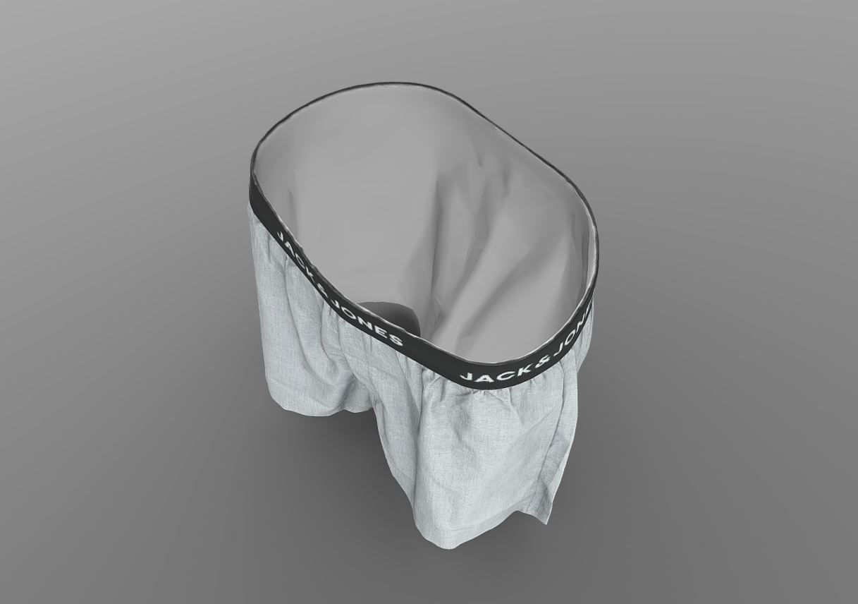 JACMEYER TRUNKS - Boxer Short Grey Low-poly 3D model_5