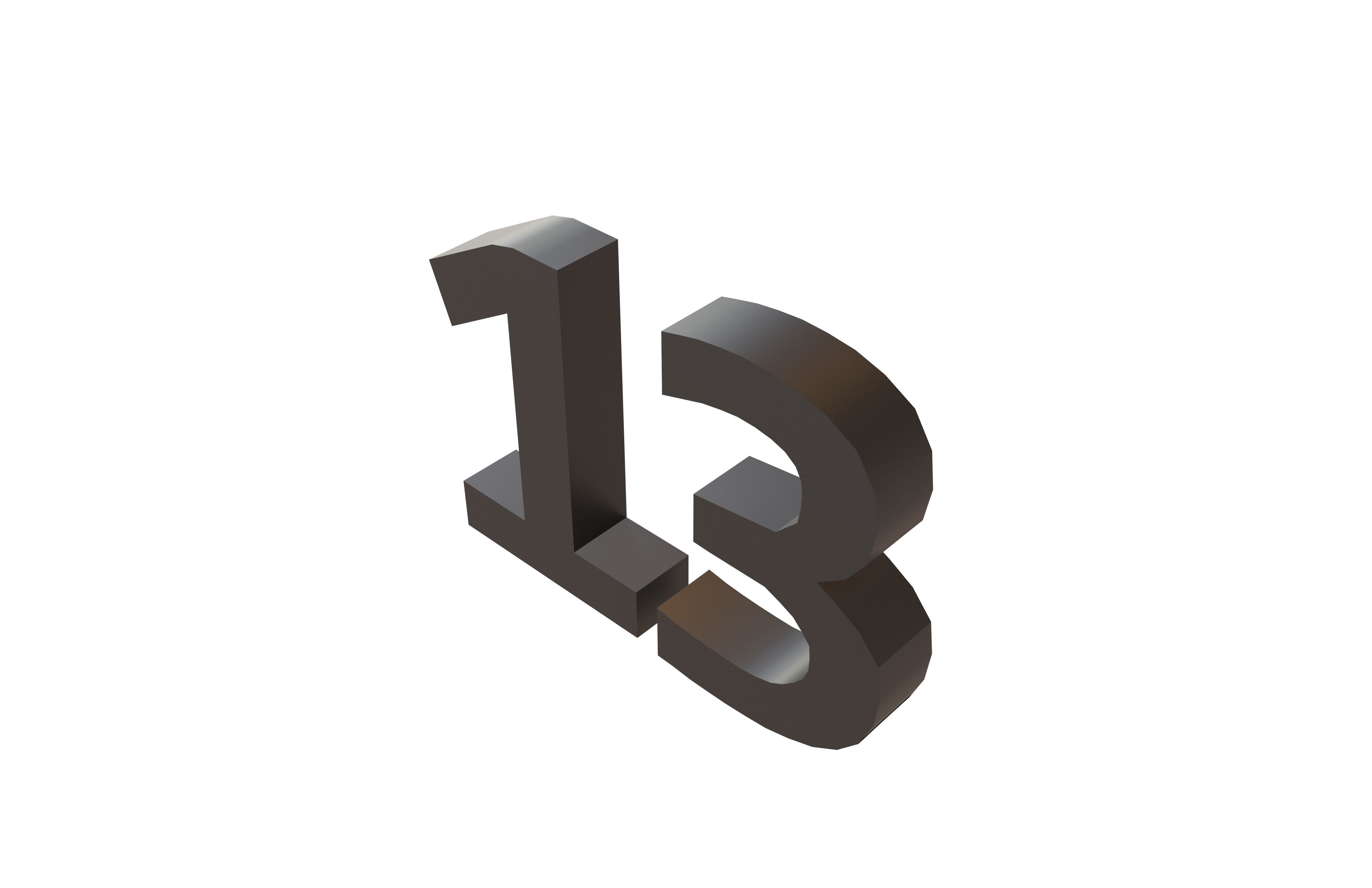 Date Number 13 v1 001 Low-poly 3D model_2