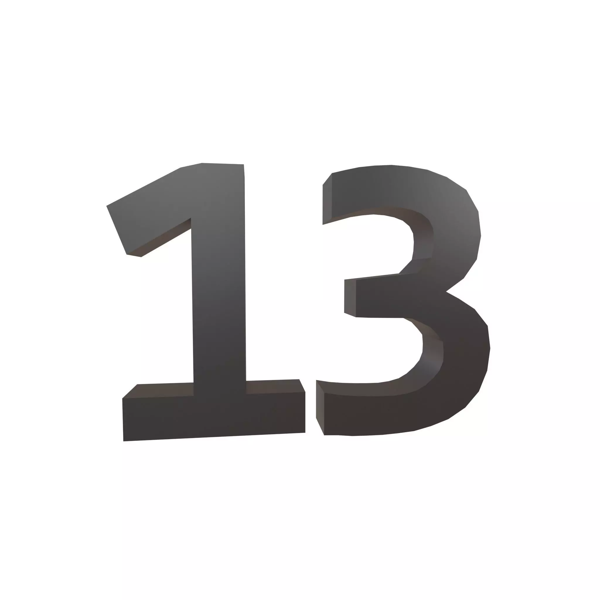 Date Number 13 v1 001 Low-poly 3D model_0