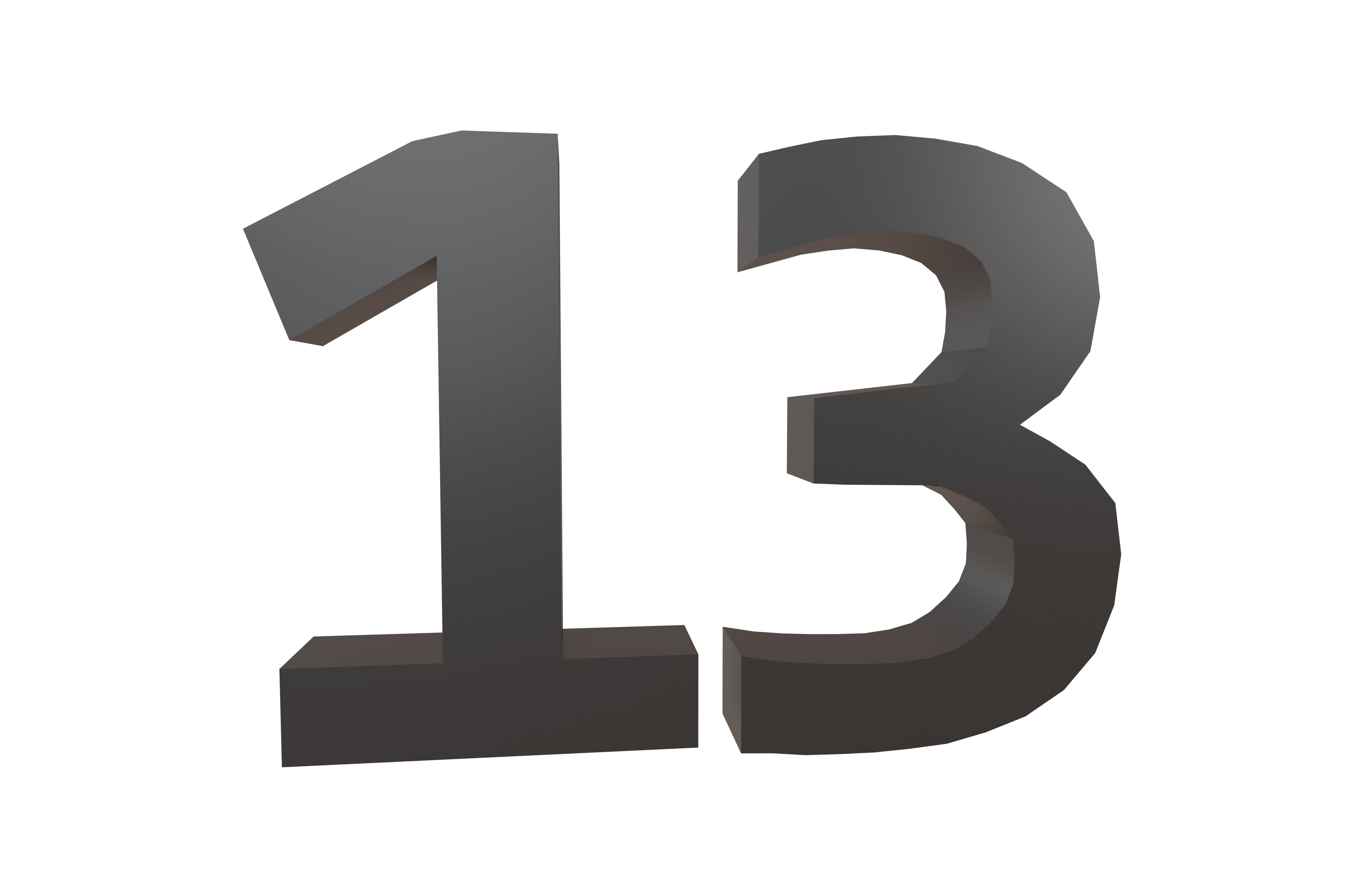 Date Number 13 v1 001 Low-poly 3D model_1