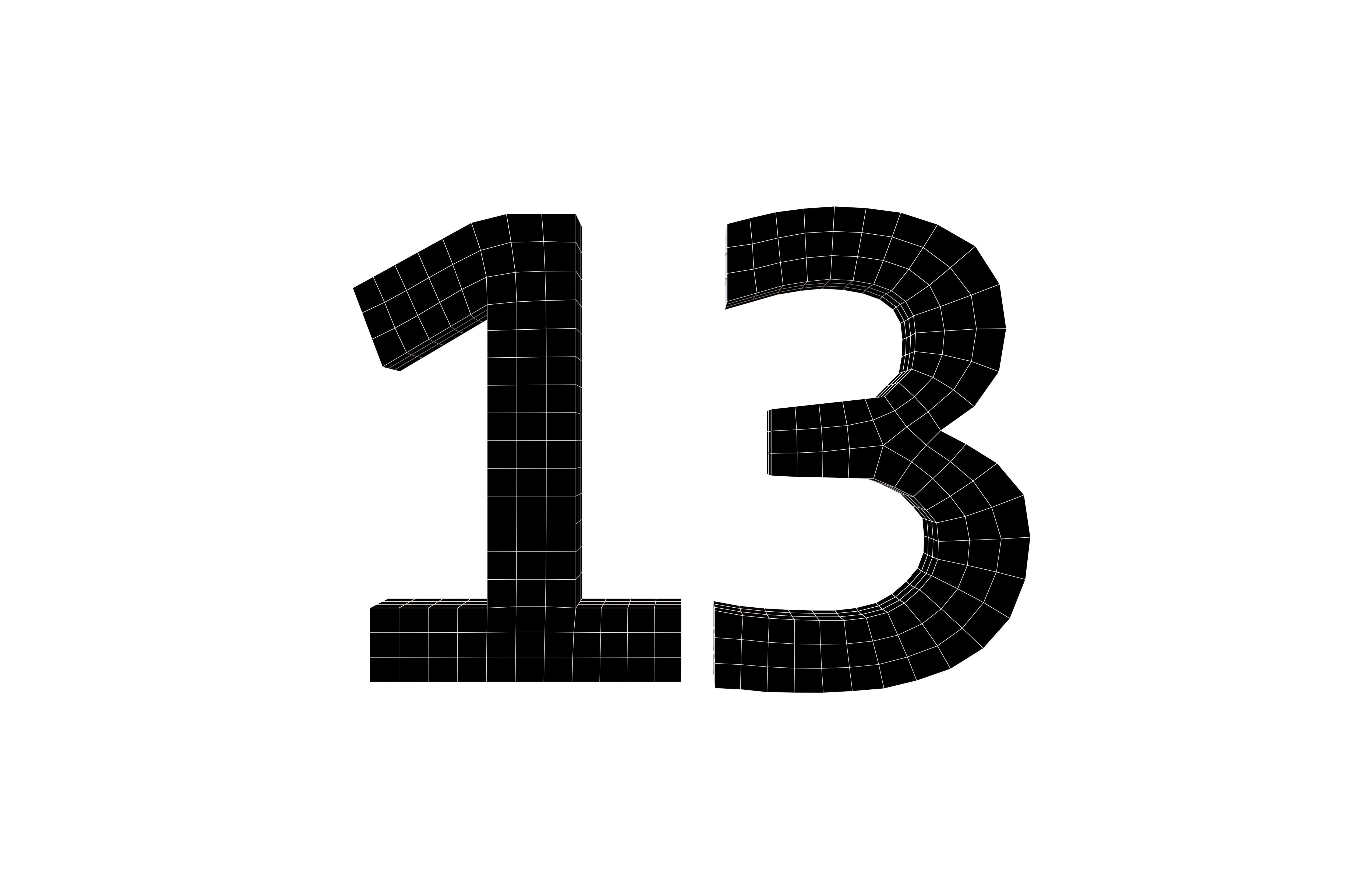 Date Number 13 v1 001 Low-poly 3D model_5