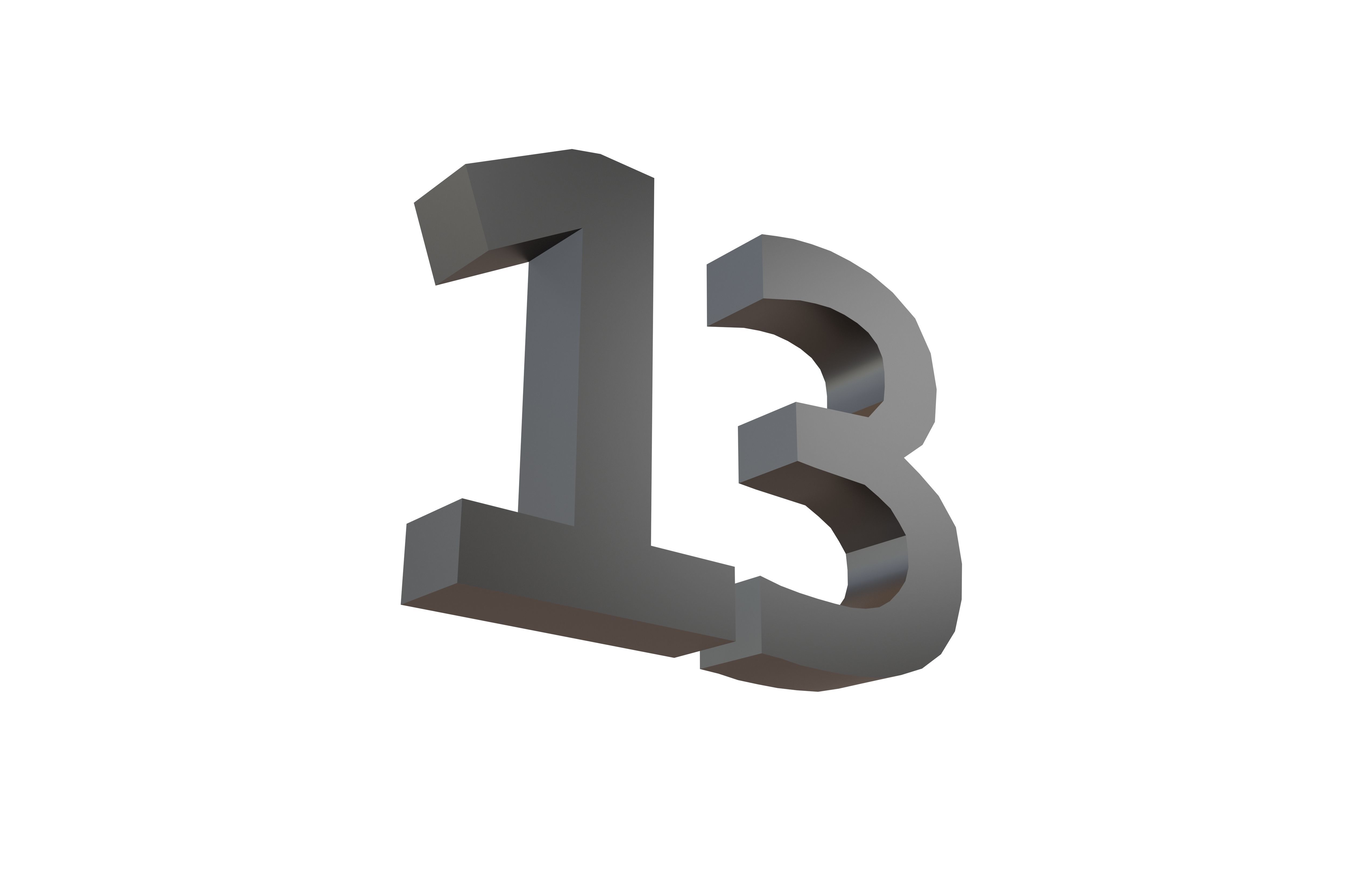 Date Number 13 v1 001 Low-poly 3D model_3
