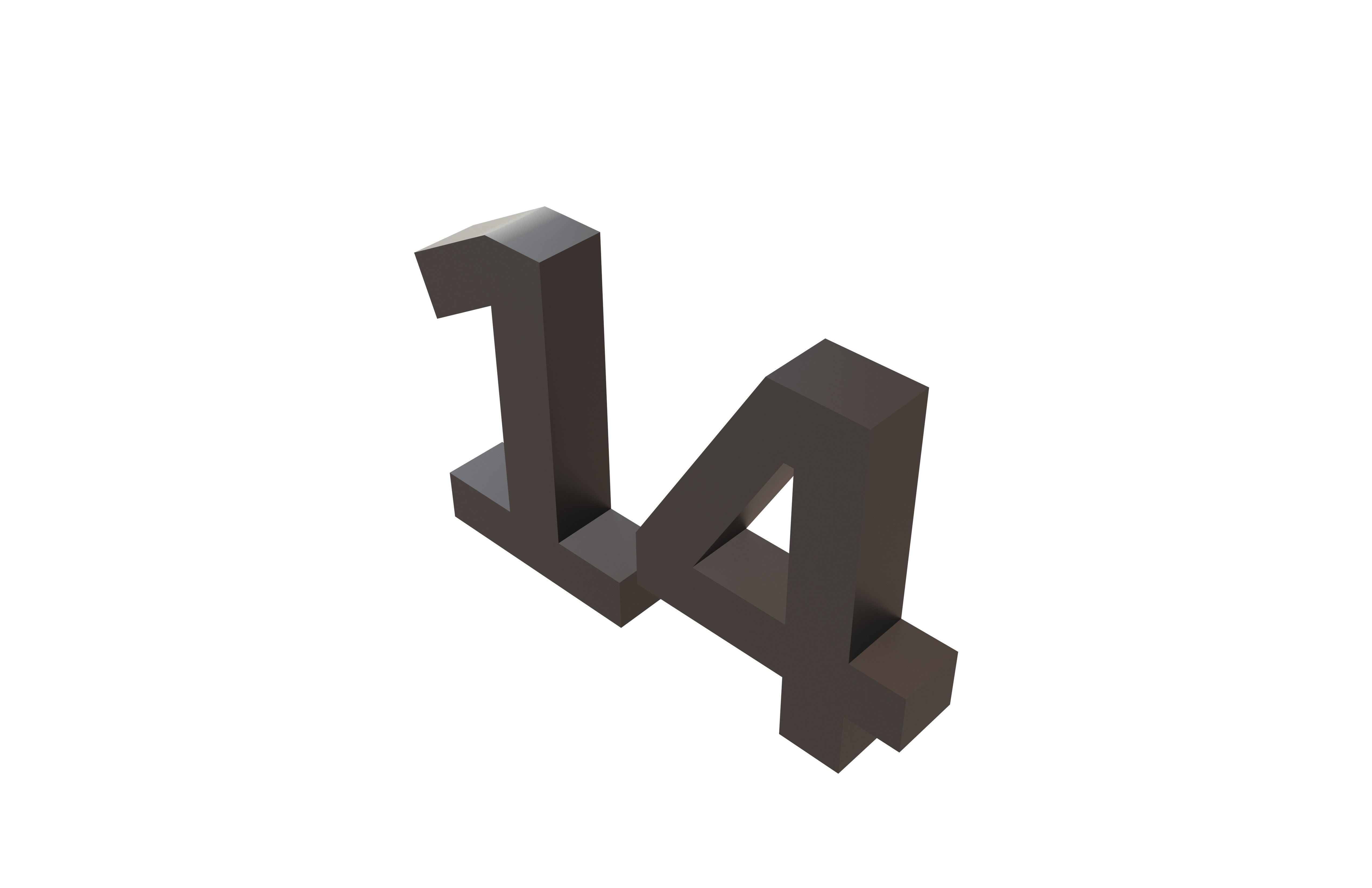 Date Number 14 v1 001 Low-poly 3D model_2
