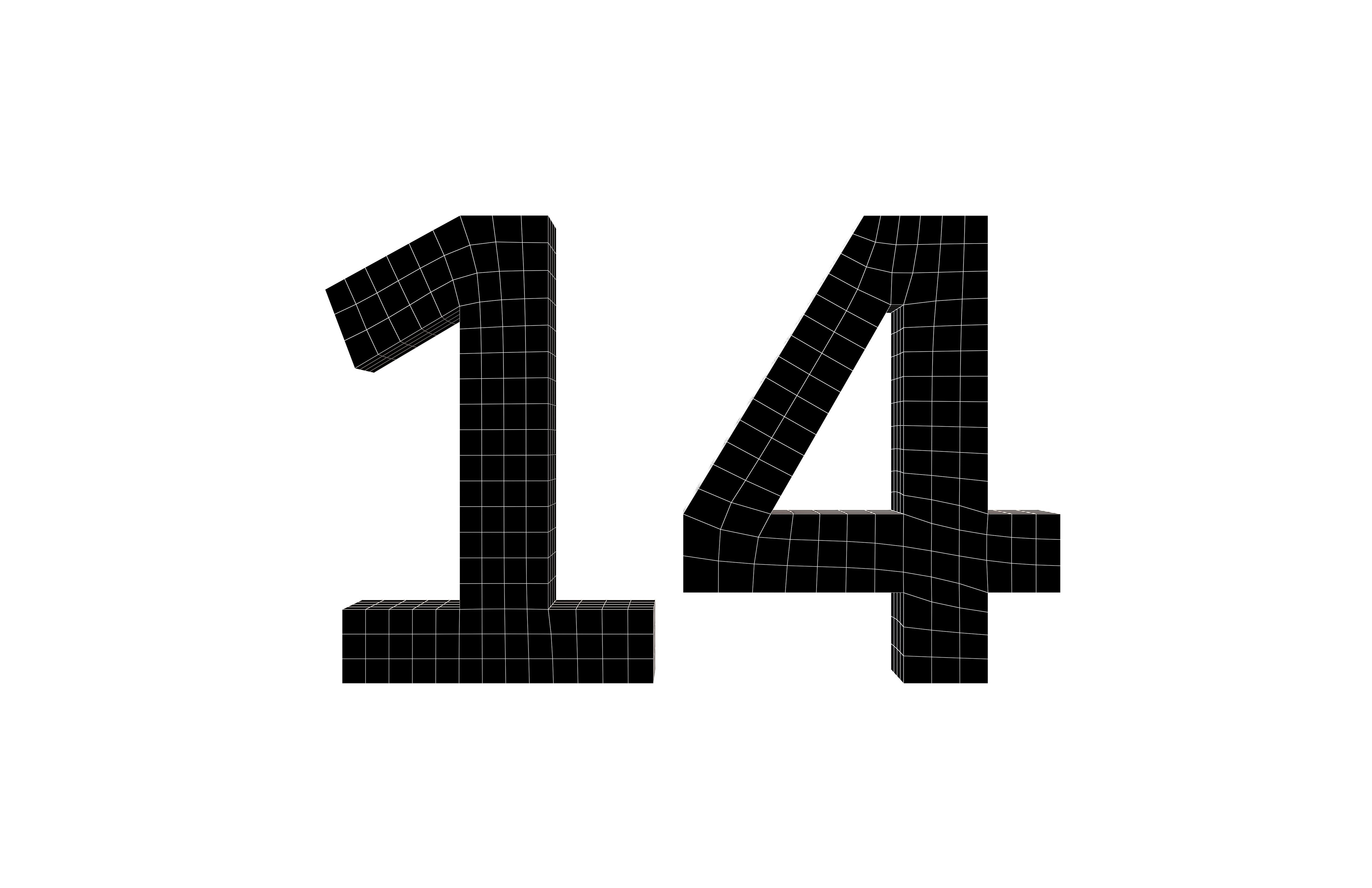 Date Number 14 v1 001 Low-poly 3D model_5