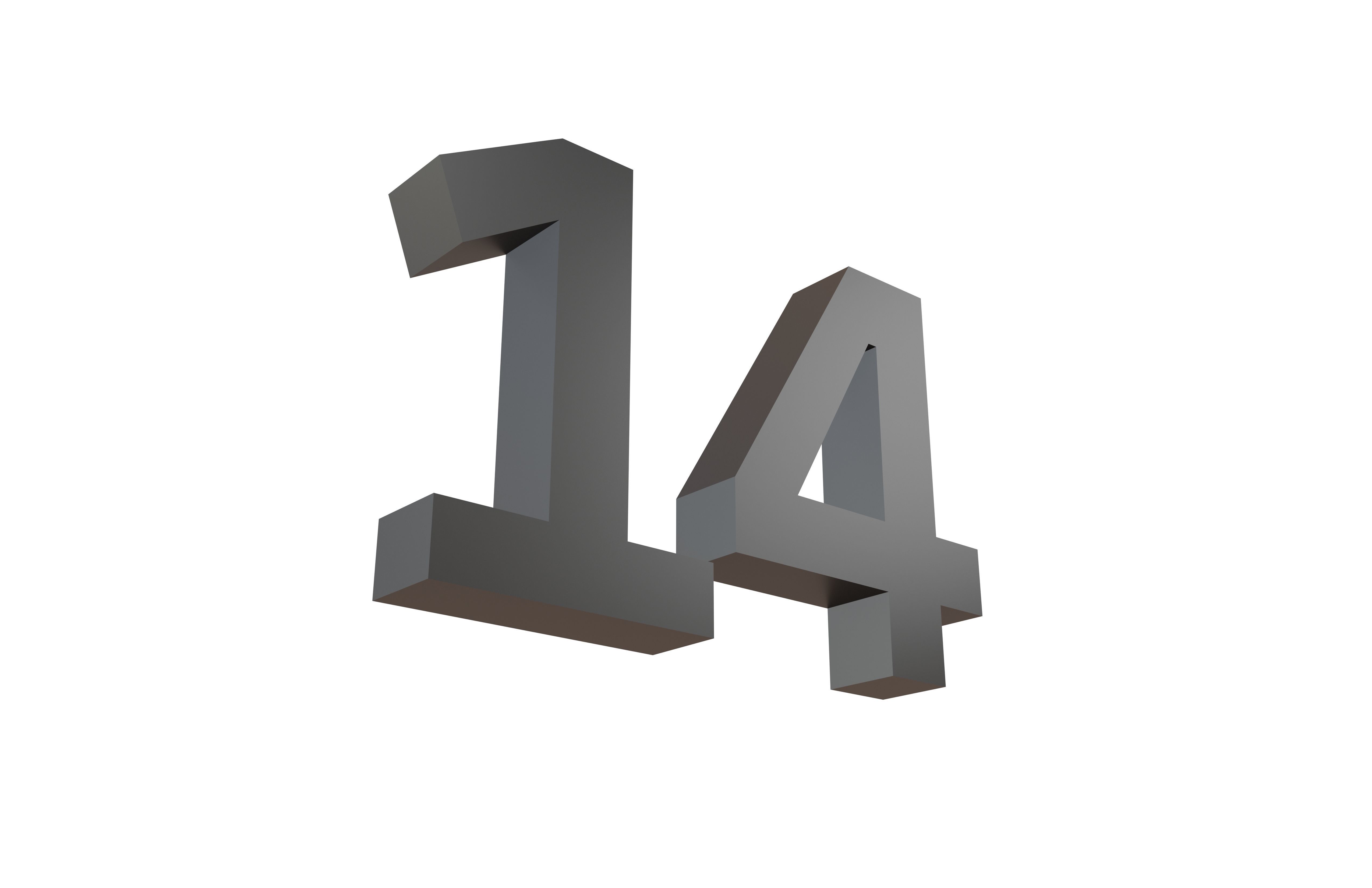 Date Number 14 v1 001 Low-poly 3D model_3