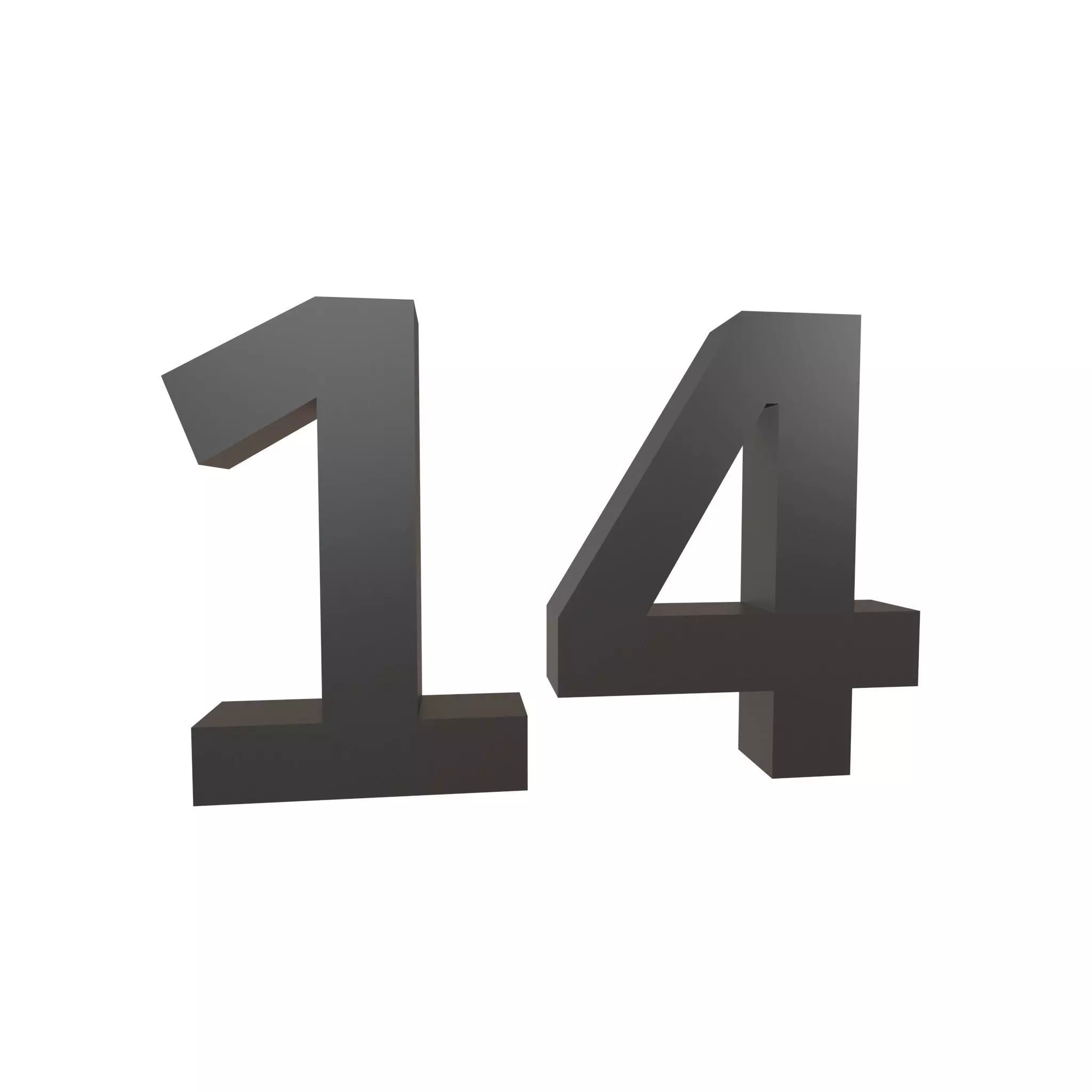 Date Number 14 v1 001 Low-poly 3D model_0