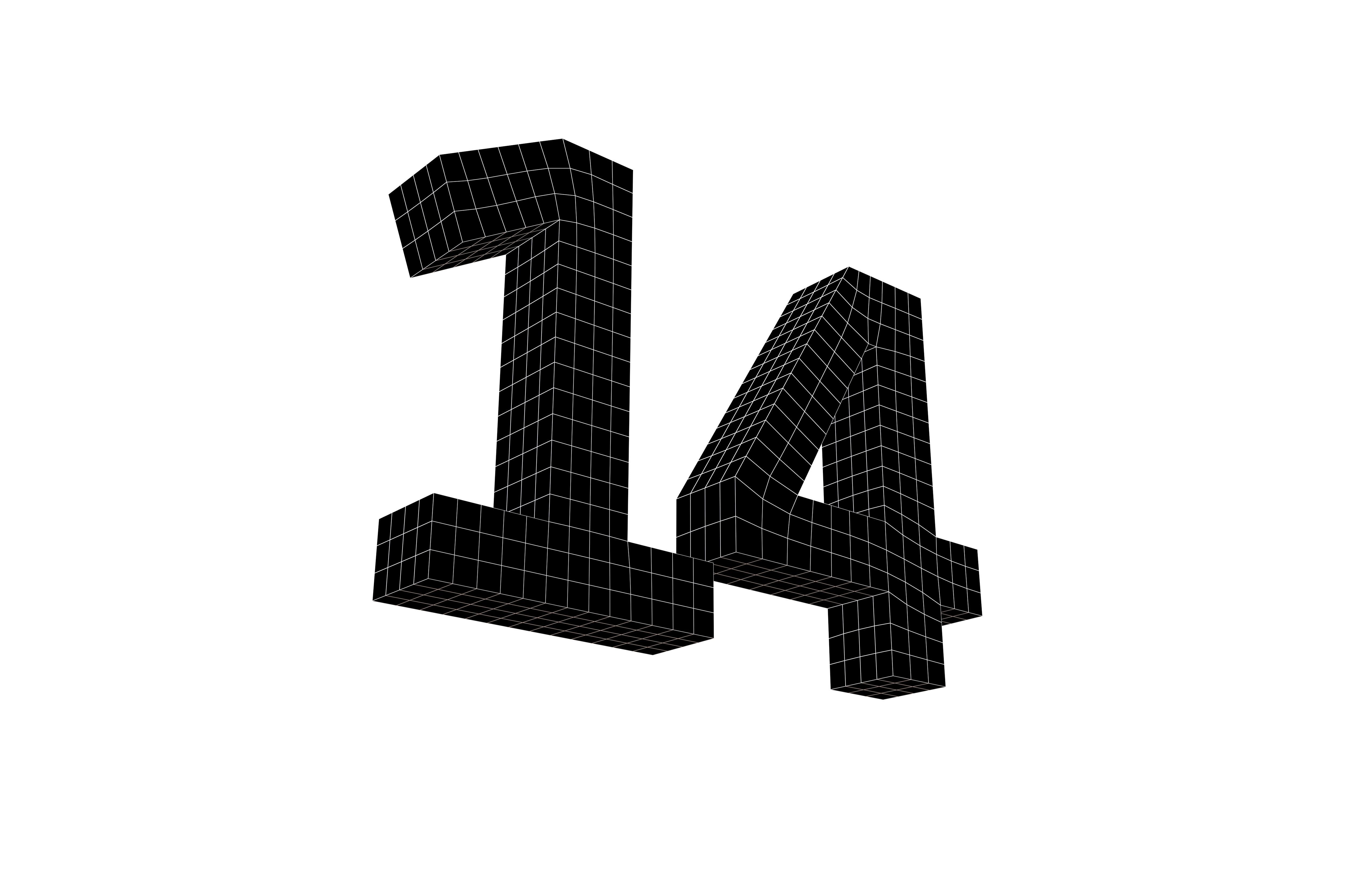 Date Number 14 v1 001 Low-poly 3D model_7