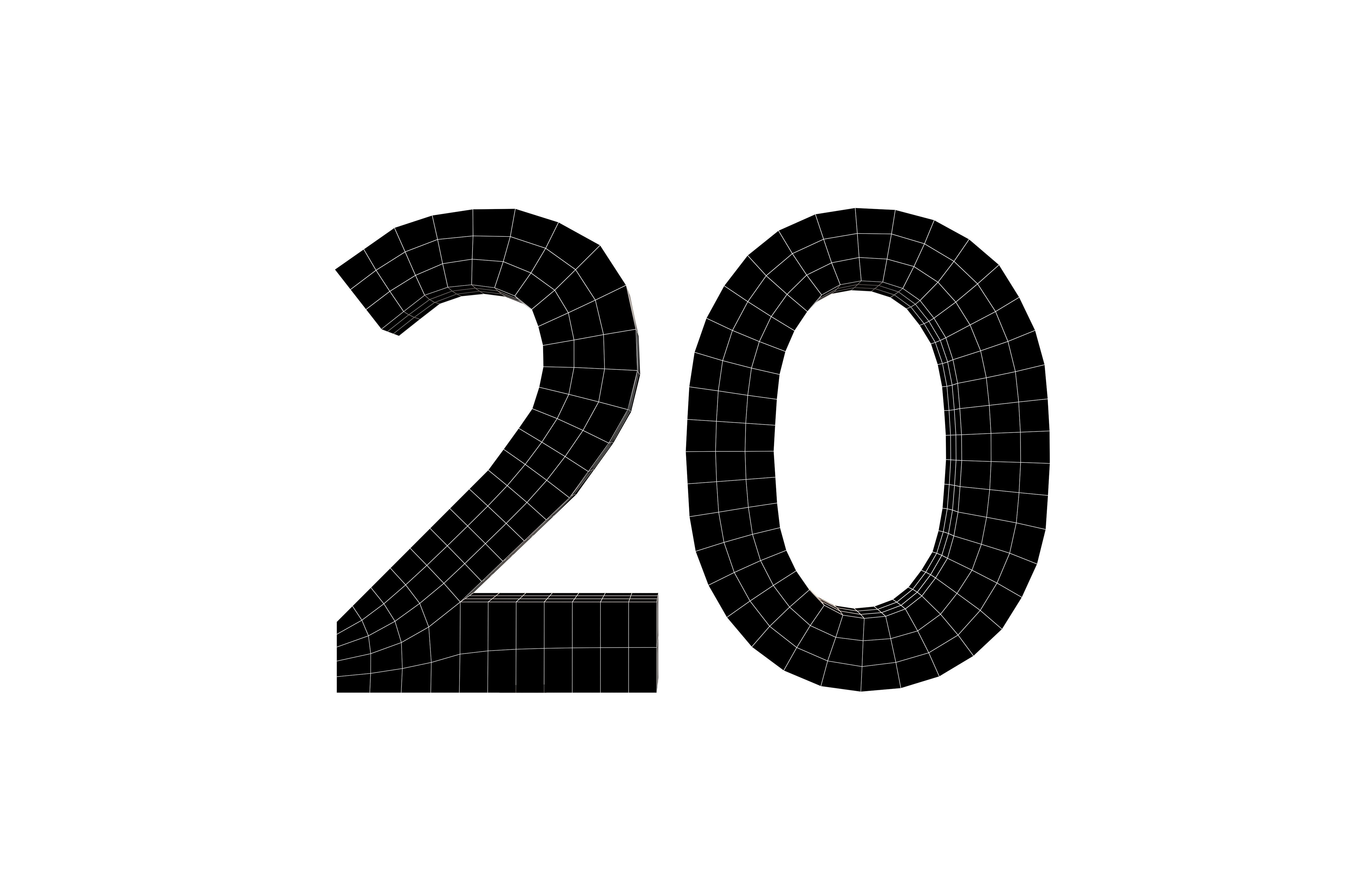 Date Number 20 v1 001 Low-poly 3D model_6