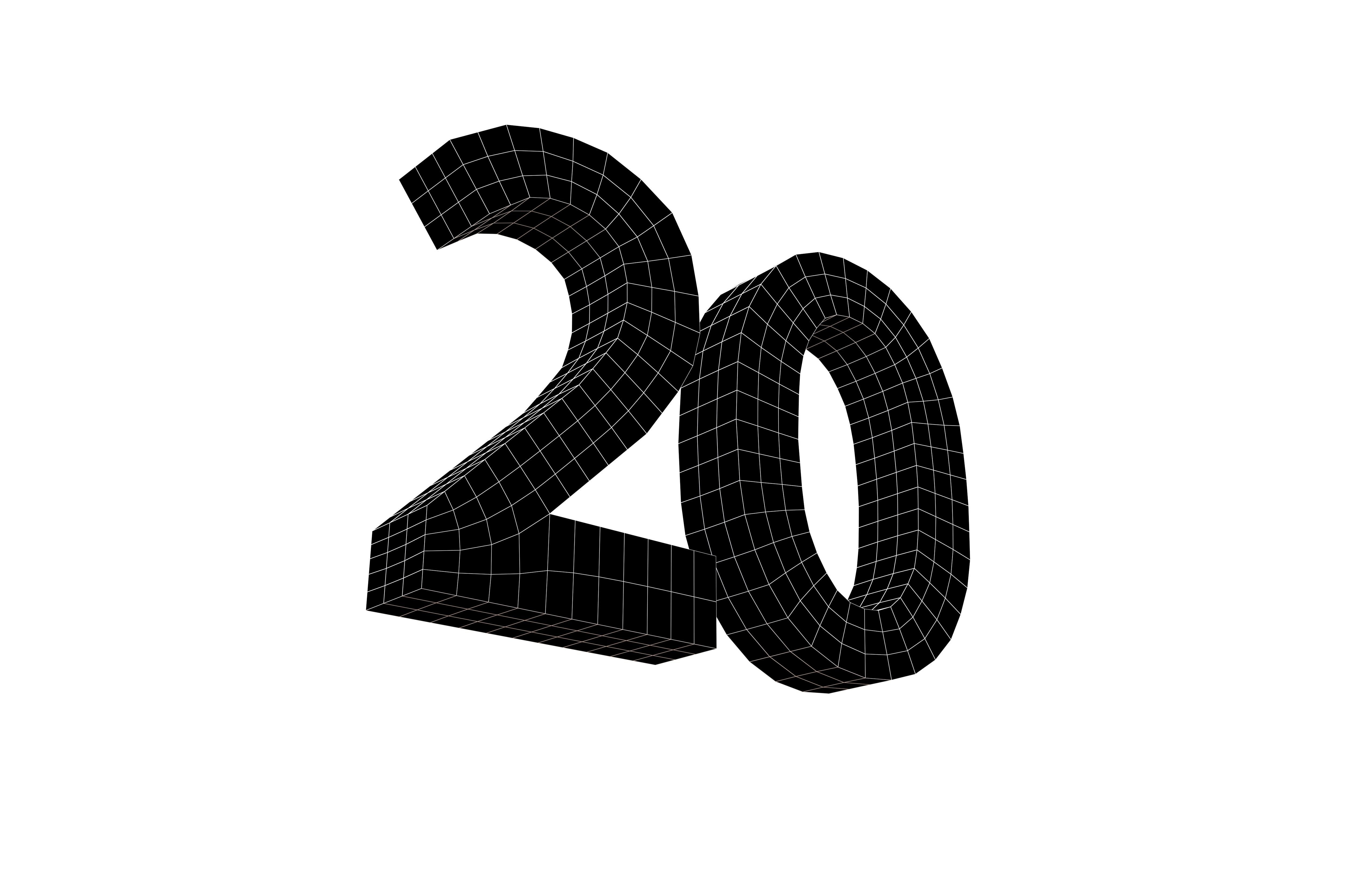 Date Number 20 v1 001 Low-poly 3D model_7