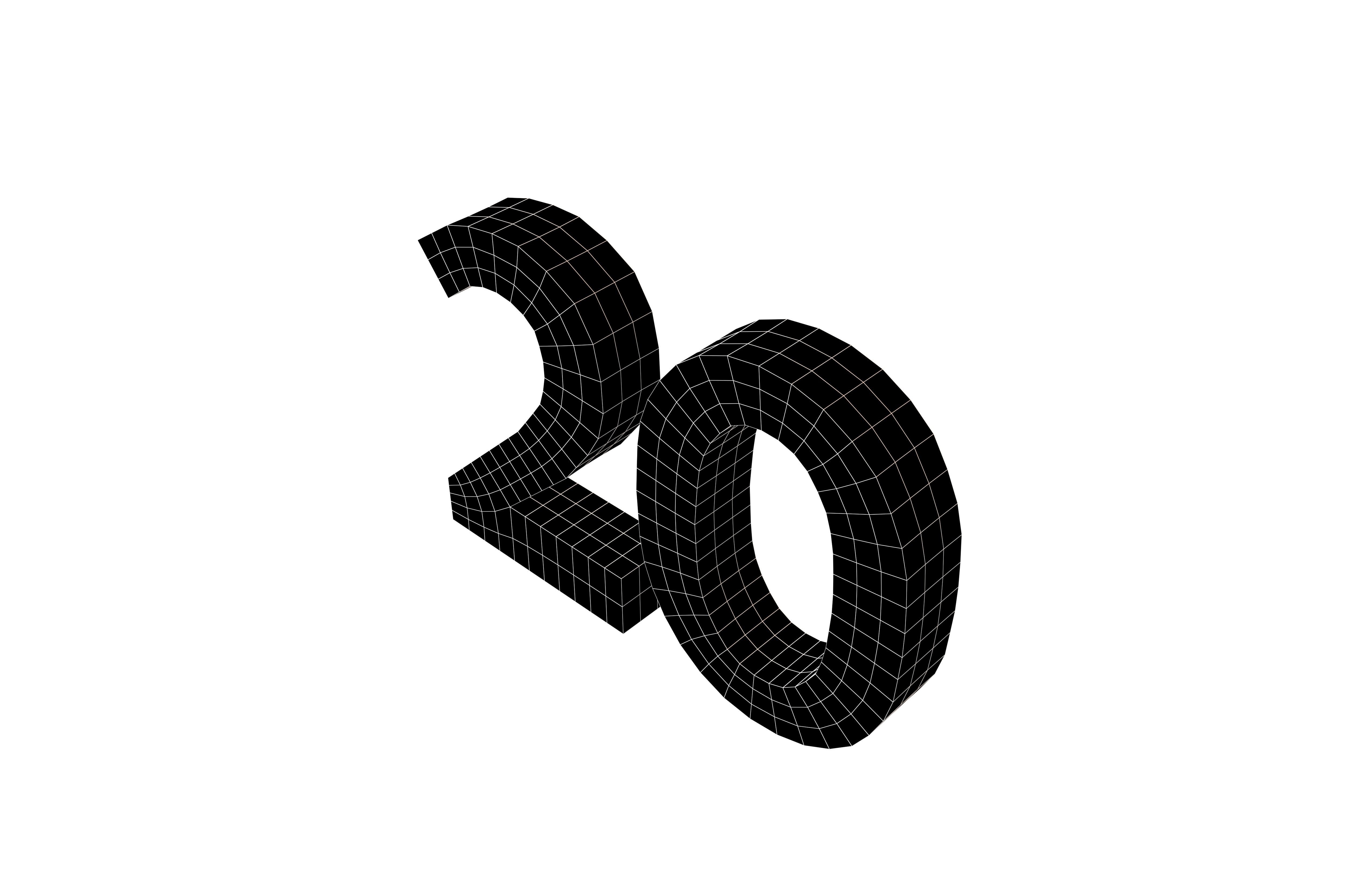 Date Number 20 v1 001 Low-poly 3D model_4