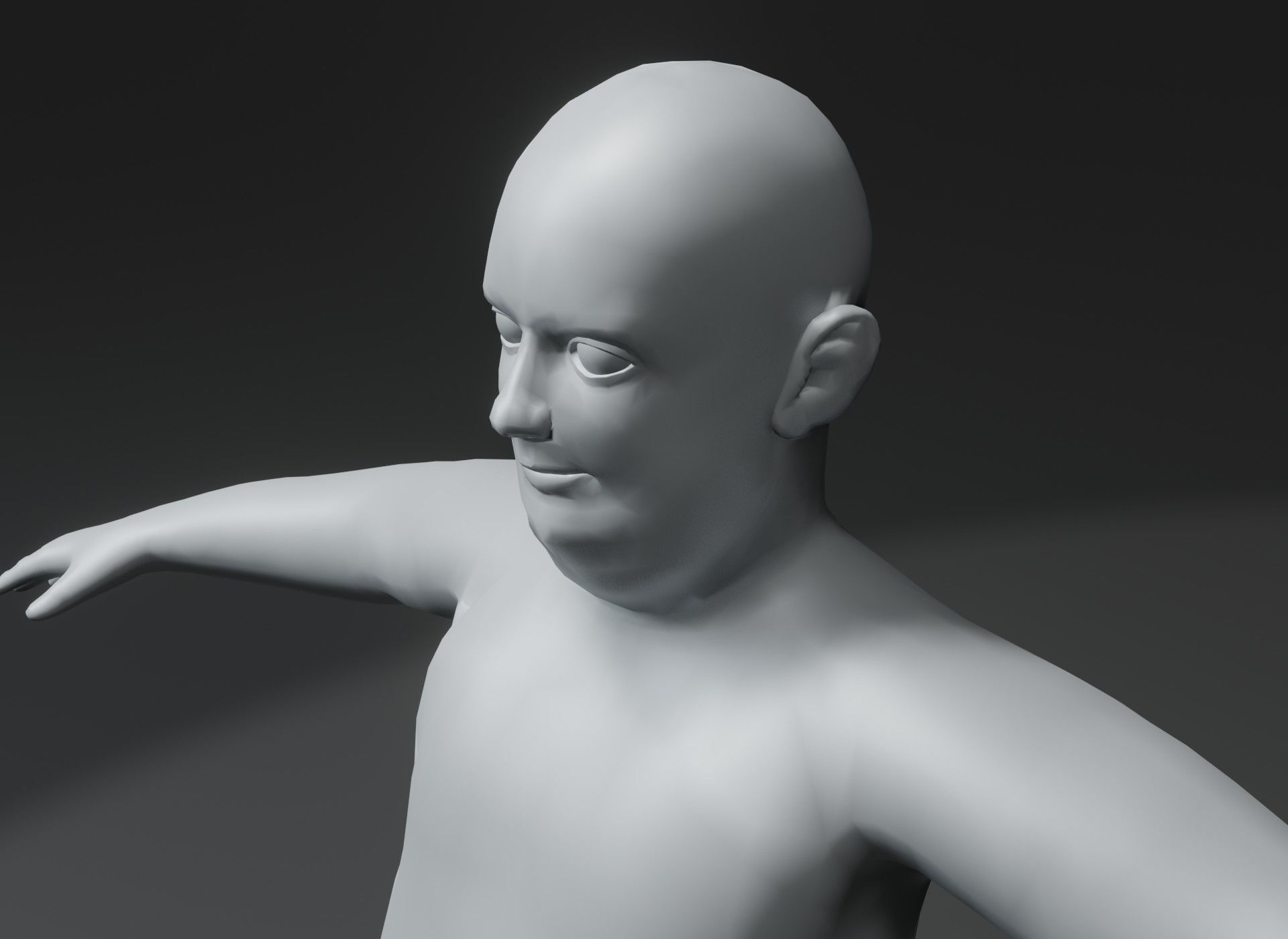 Fat Human Body Base Mesh 3D Model Family Pack 10k Polygons 3D Model Collection_29