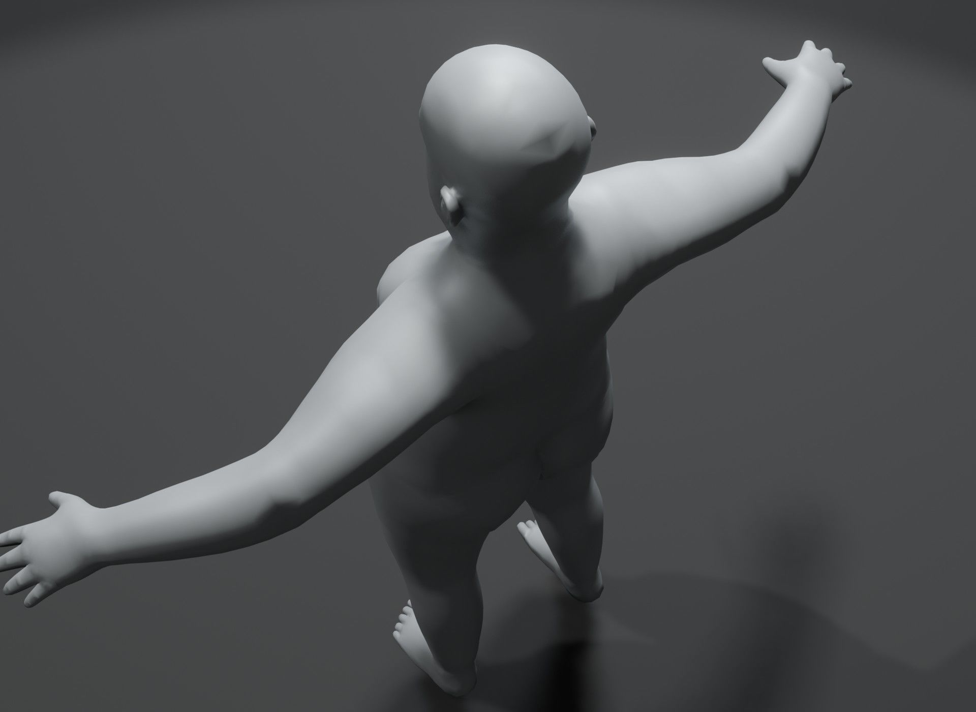 Fat Human Body Base Mesh 3D Model Family Pack 10k Polygons 3D Model Collection_49