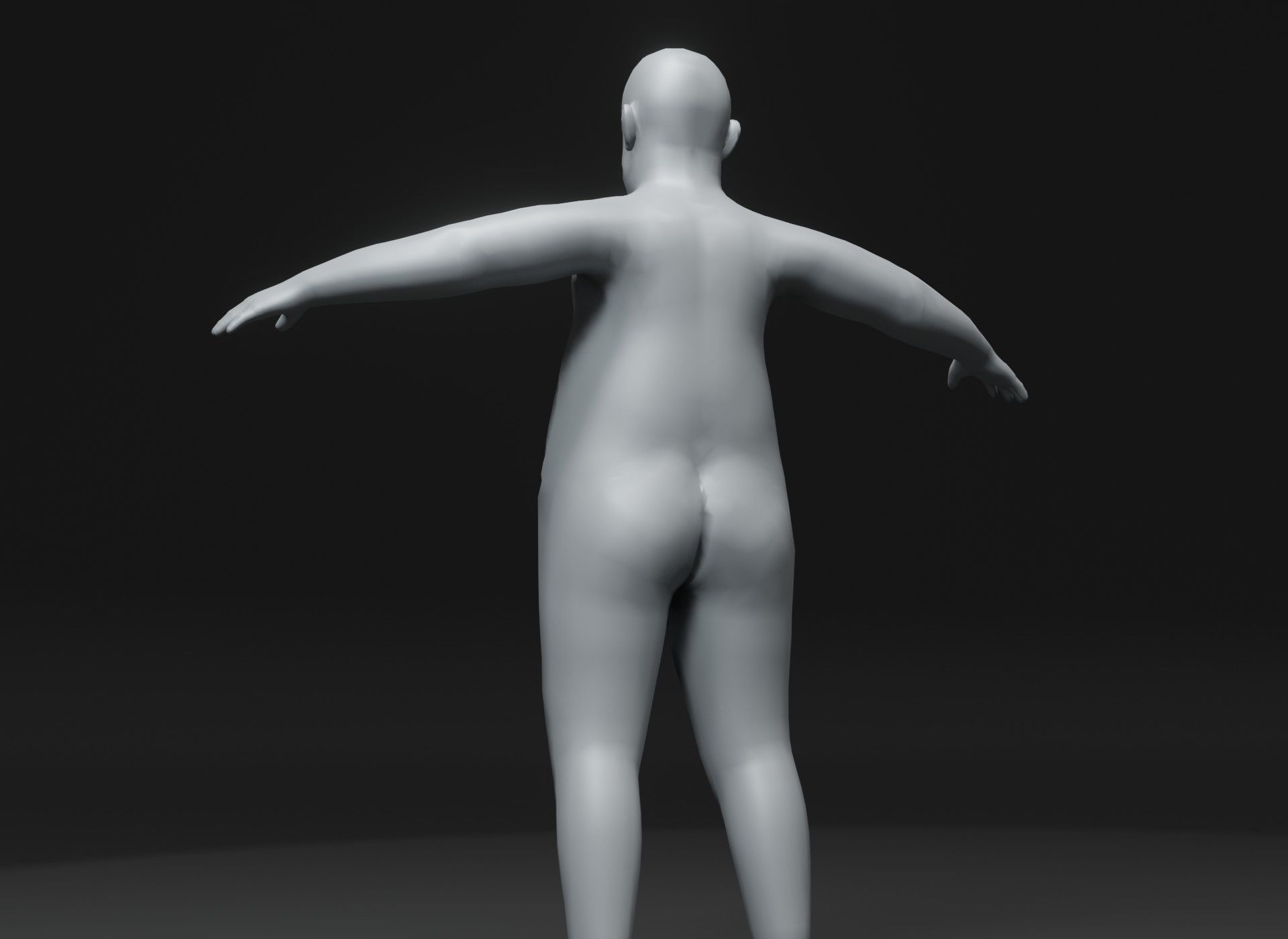 Fat Human Body Base Mesh 3D Model Family Pack 10k Polygons 3D Model Collection_23