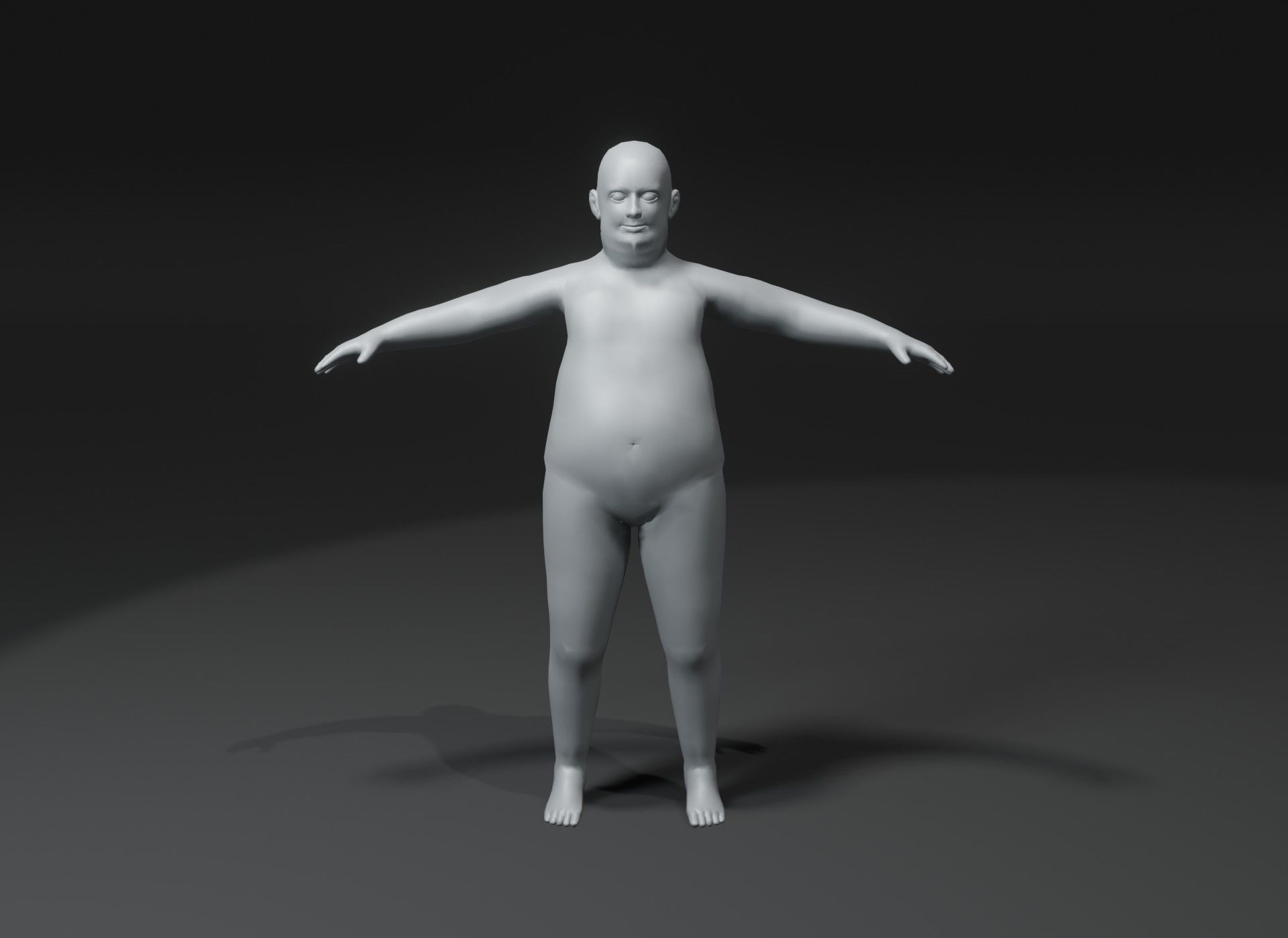 Fat Human Body Base Mesh 3D Model Family Pack 10k Polygons 3D Model Collection_24