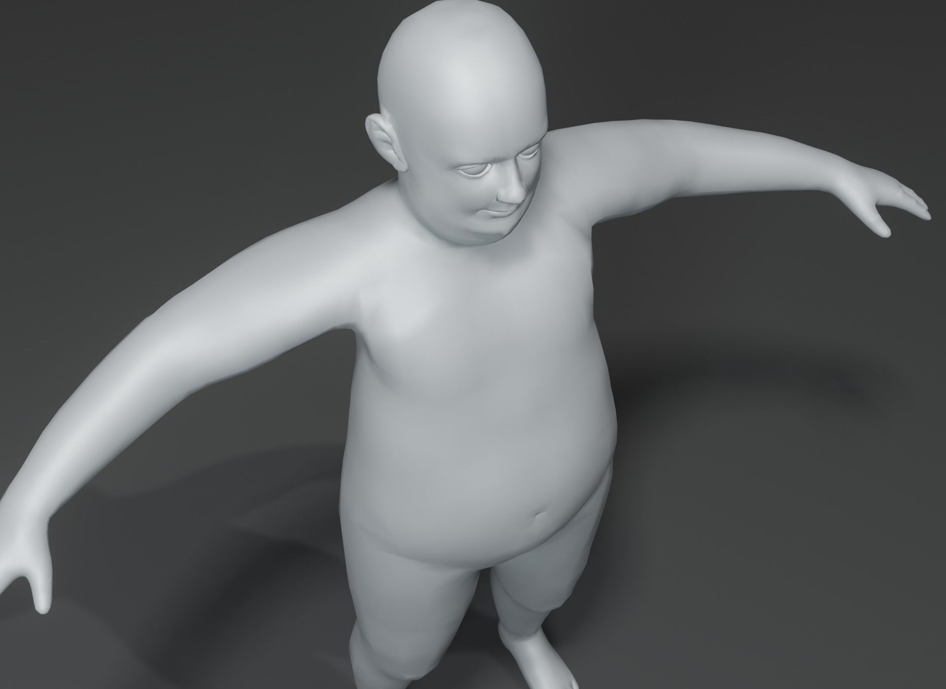 Fat Human Body Base Mesh 3D Model Family Pack 10k Polygons 3D Model Collection_51