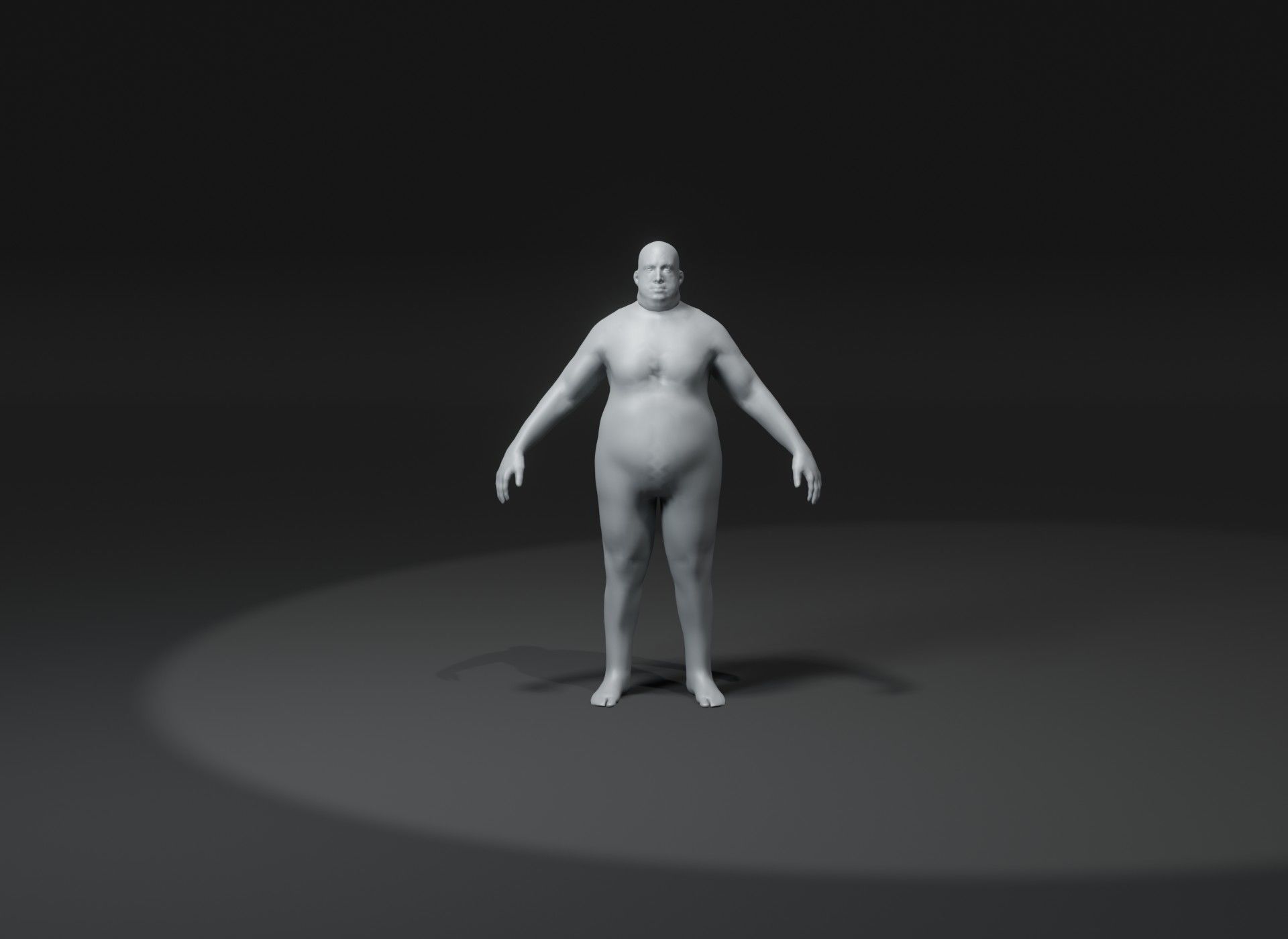 Fat Human Body Base Mesh 3D Model Family Pack 10k Polygons 3D Model Collection_62