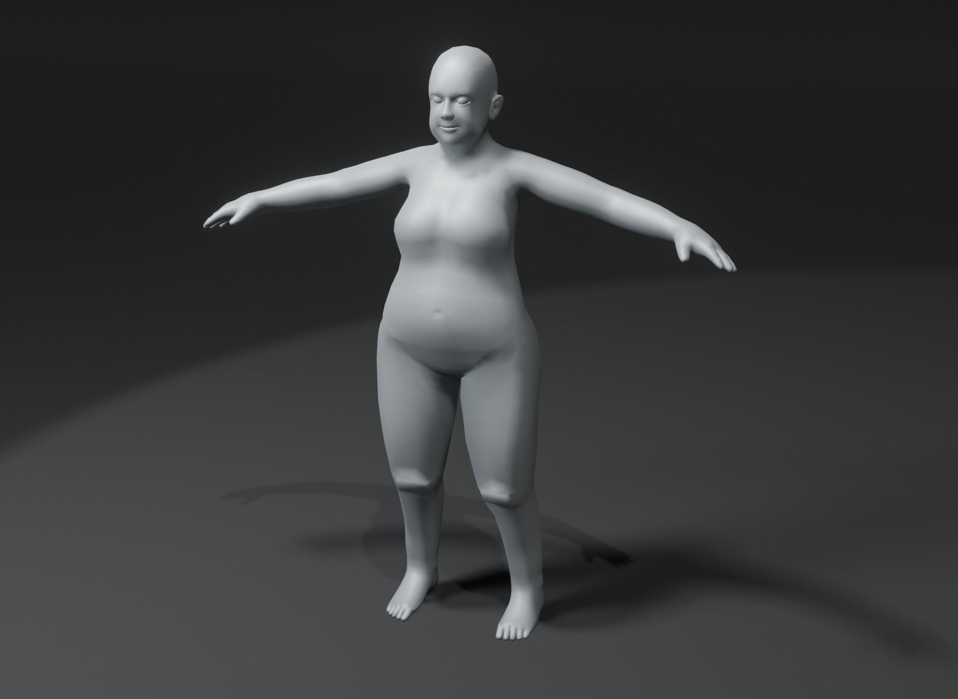 Fat Human Body Base Mesh 3D Model Family Pack 10k Polygons 3D Model Collection_68