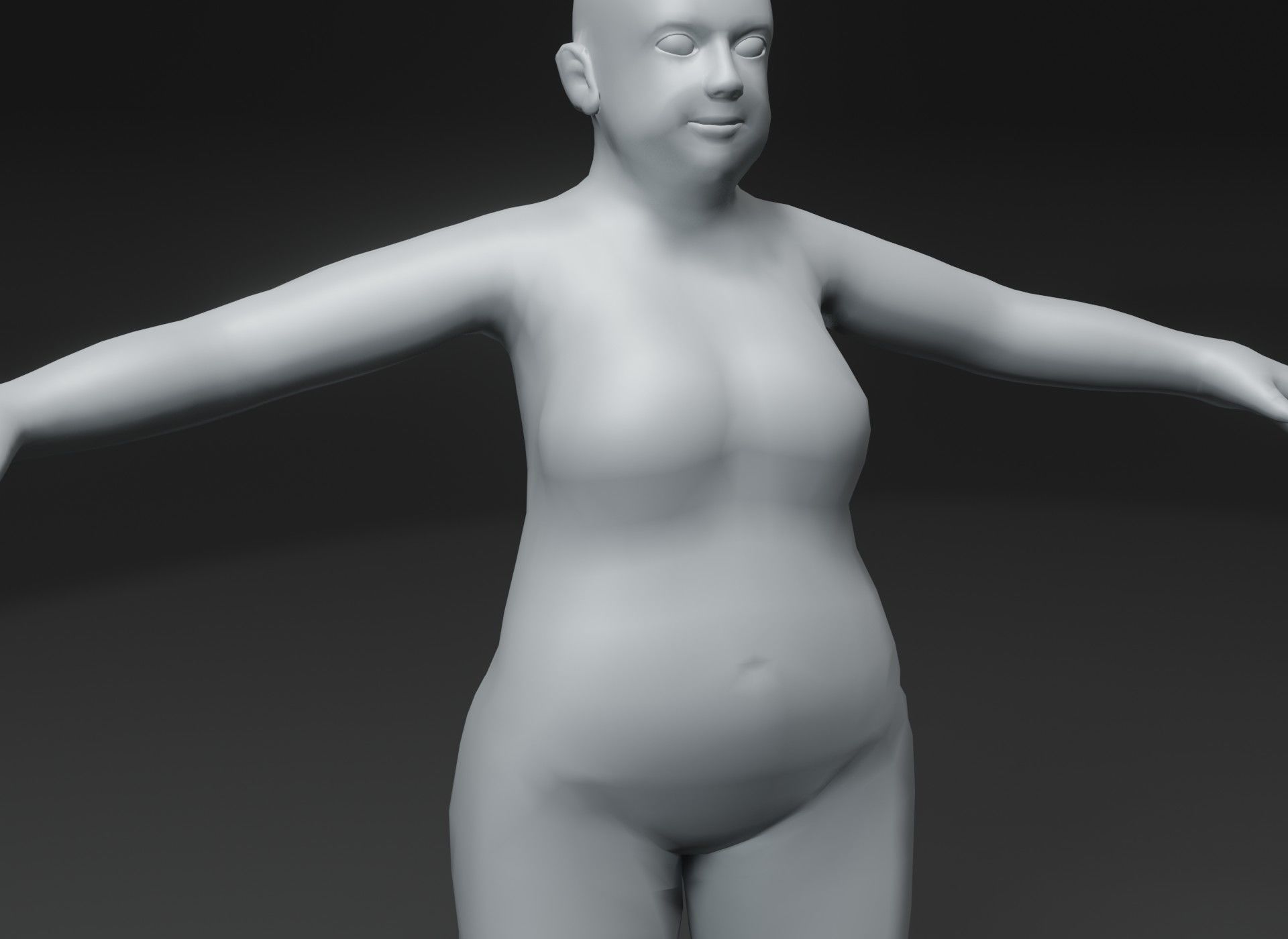 Fat Human Body Base Mesh 3D Model Family Pack 10k Polygons 3D Model Collection_57