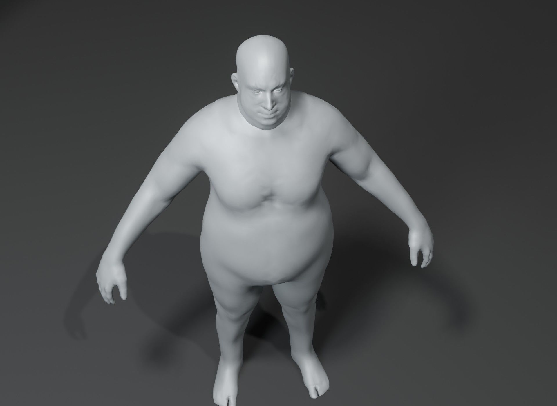 Fat Human Body Base Mesh 3D Model Family Pack 10k Polygons 3D Model Collection_40