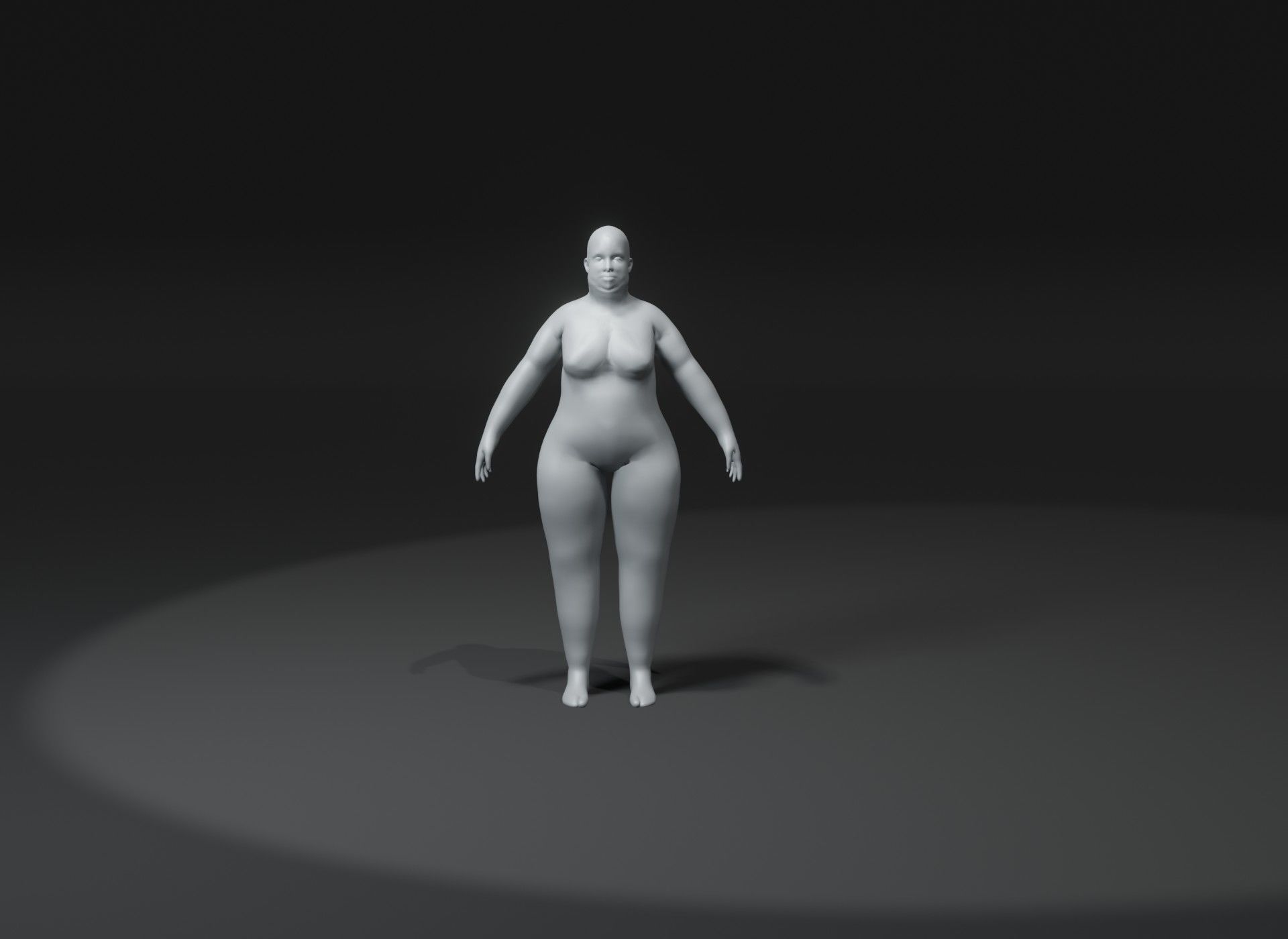 Fat Human Body Base Mesh 3D Model Family Pack 10k Polygons 3D Model Collection_65