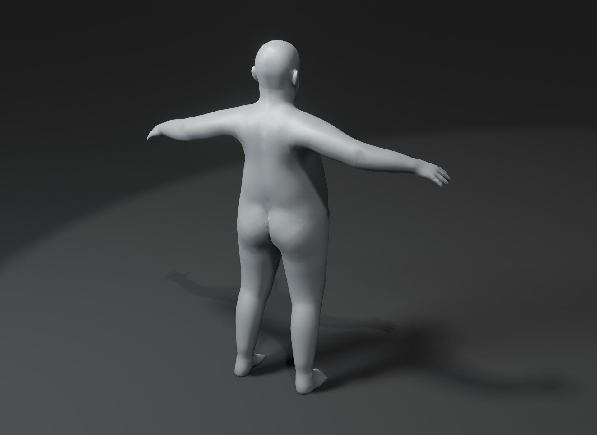 Fat Human Body Base Mesh 3D Model Family Pack 10k Polygons 3D Model Collection_17