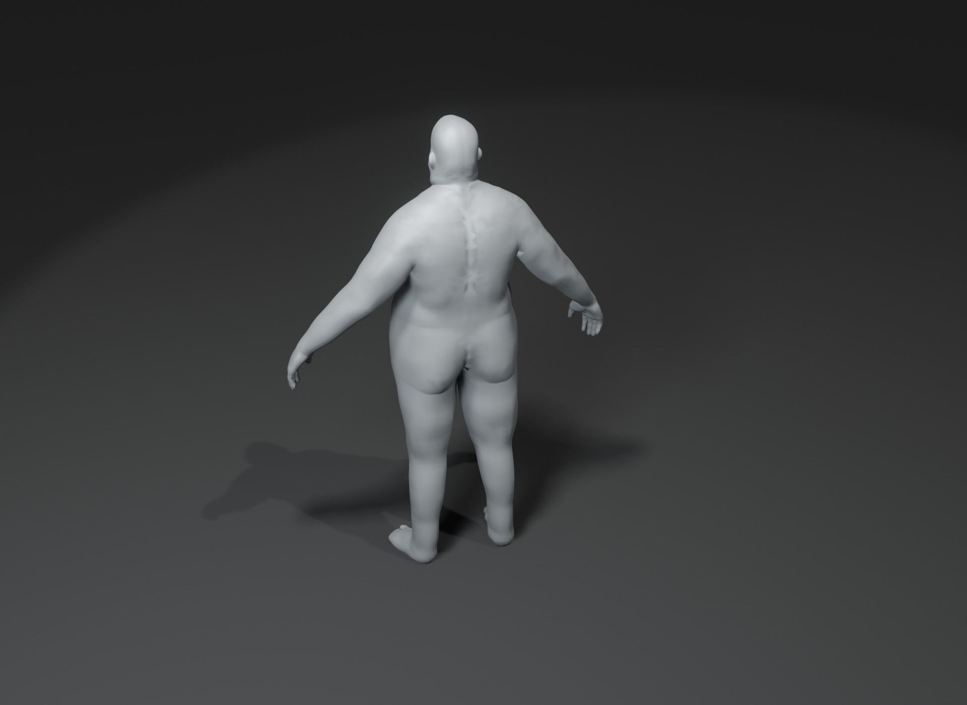 Fat Human Body Base Mesh 3D Model Family Pack 10k Polygons 3D Model Collection_55