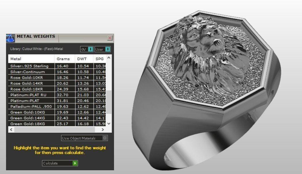 lion ring 3D print model_14