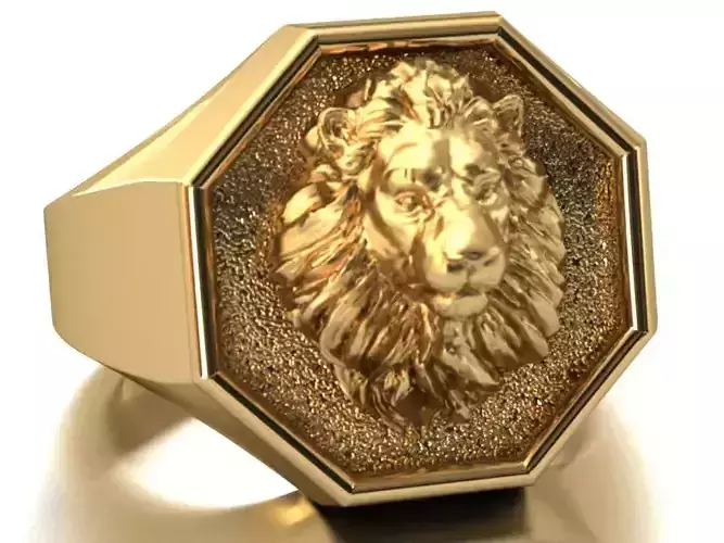 lion ring 3D print model lion ring 3D print model