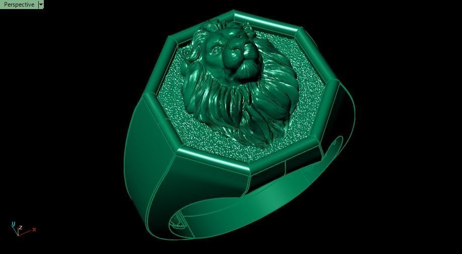 lion ring 3D print model_7