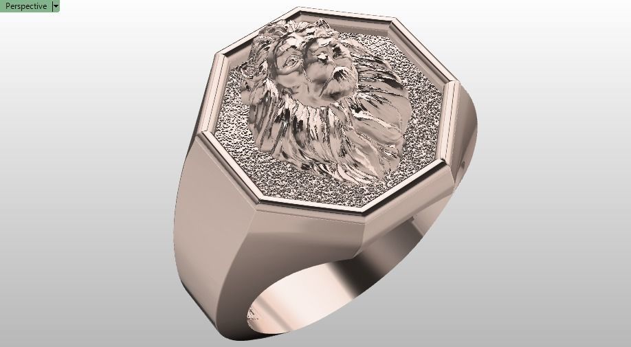 lion ring 3D print model_10