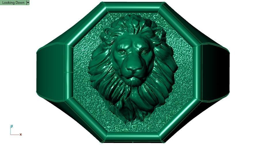 lion ring 3D print model_15