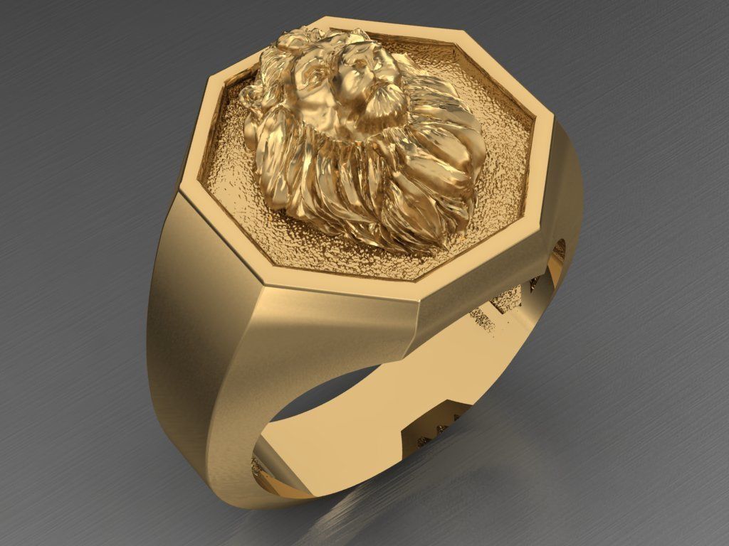 lion ring 3D print model_3