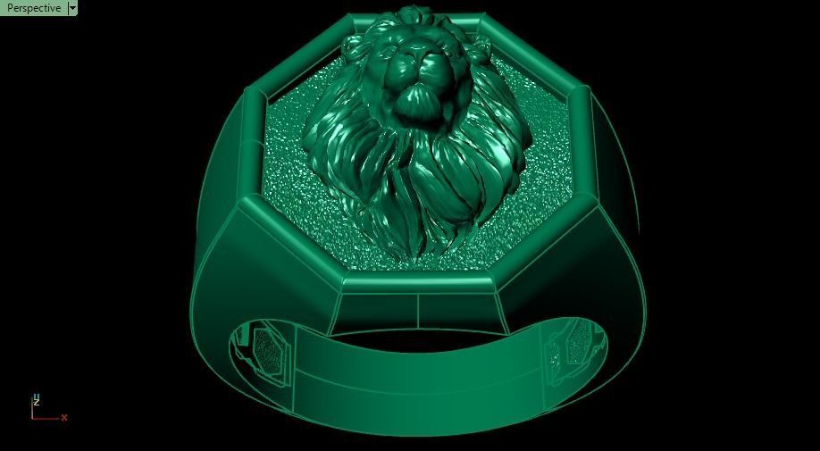 lion ring 3D print model_9