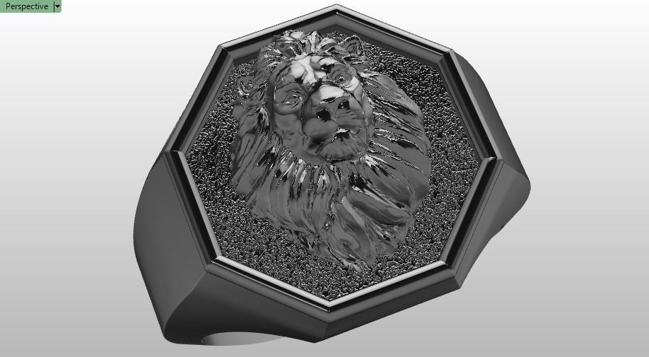 lion ring 3D print model_11
