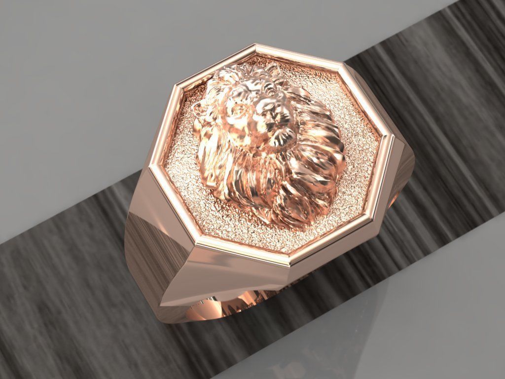 lion ring 3D print model_6