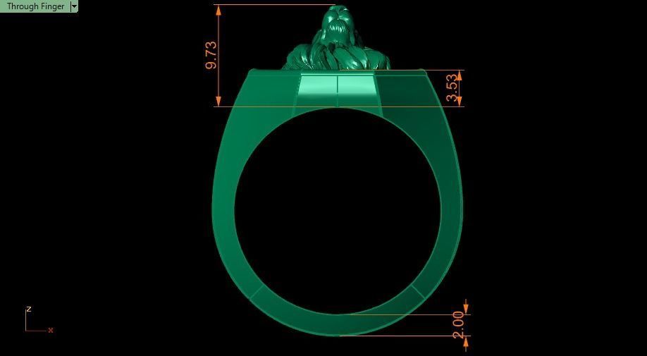 lion ring 3D print model_18