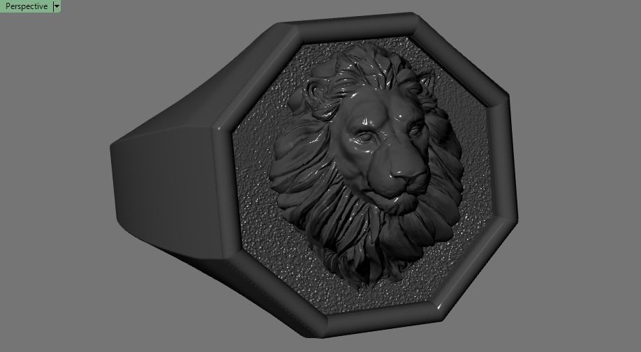 lion ring 3D print model_12