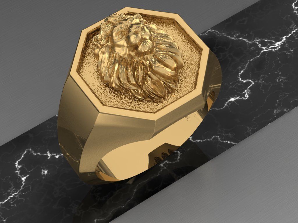 lion ring 3D print model_1