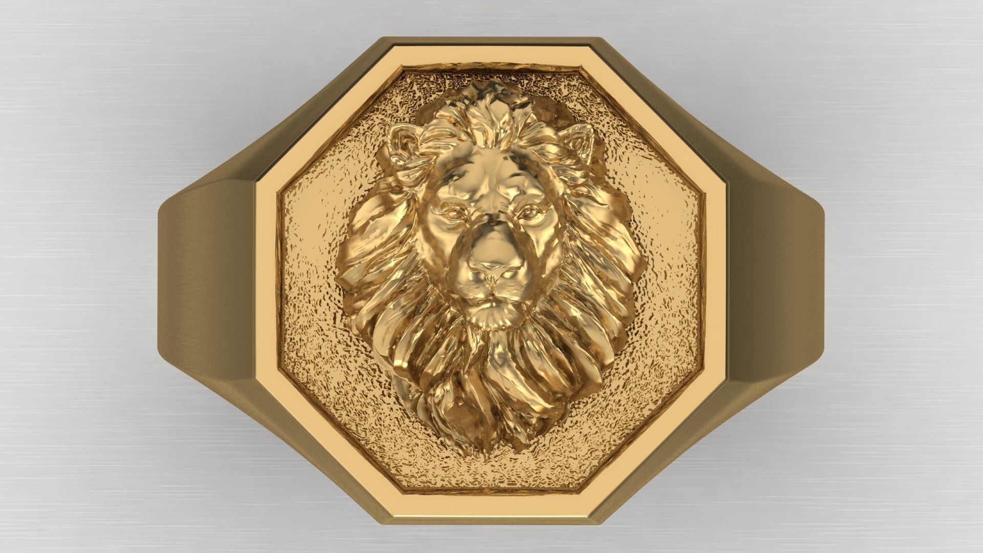 lion ring 3D print model_4