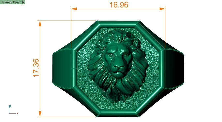 lion ring 3D print model_16