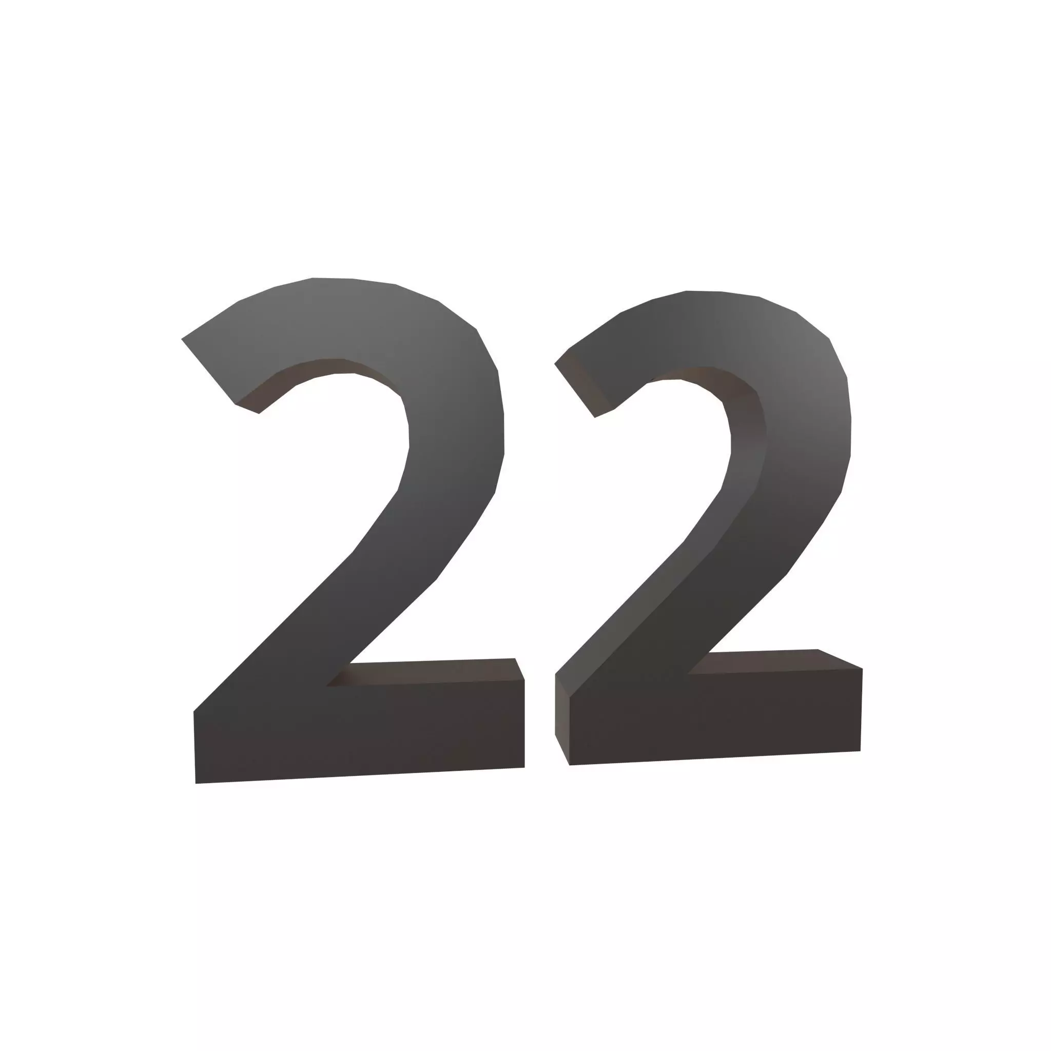 3D model Date Number 22 v1 001 VR / AR / low-poly | CGTrader