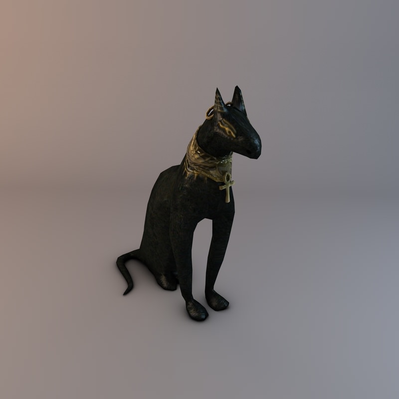 Low Poly Bastet Statue 3D print model_3