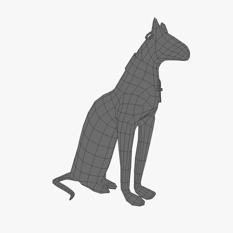 Low Poly Bastet Statue 3D print model_6